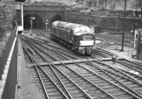 An EE Type 4 leaves Waverley station for Haymarket in June 1963.<br>
<br><br>[Colin Miller /06/1963]