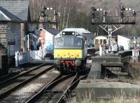 Heading for the shed. Having completed a tour of duty on the NYMR on 26 March, no 7639 traverses the level crossing at the south end of Grosmont station and runs onto the bridge over the River Esk on its way back to Grosmont shed.<br><br>[John Furnevel 26/03/2010]