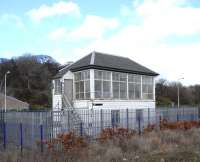 The signal box at Rosyth Dockyard in March 2010. Everything inside appears to be present and correct, but understandably there's a lack of personal touches.<br><br>[David Panton 27/03/2010]