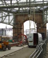 Looking out towards the archway at the end of the new platforms 12 and 13 at Glasgow Central on 15 April 2010 with major construction work now complete.<br><br>[Graham Morgan 15/04/2010]