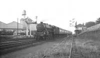 Perth Black 5 no 45472 brings a train for Glasgow Buchanan Street  into Larbert in July 1966.<br><br>[K A Gray 26/07/1966]