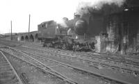 Gresley V3 2-6-2T no 67642 runs up to the coaling stage at 52B Heaton shed around 1962.<br><br>[K A Gray //1962]