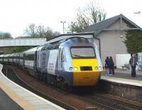 An East Coast HST, led by 43313 with 43300 at the<br>
rear, forming the 1451 Aberdeen to London Kings Cross service. Photographed arriving at Inverkeithing on 30 April 2010. <br><br>[Brian Forbes 30/04/2010]