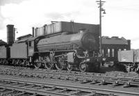 B1 4-6-0 no 61242 <I>Alexander Reith Gray</I> stands on Dalry Road shed in August 1964, a month after its official withdrawal by BR. After spending a short period in store at Bathgate [see image 45023] the locomotive was eventually cut up at Darlington Works in November of that year.<br><br>[K A Gray 29/08/1964]