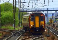 Glasgow Central to Edinburgh Waverley coming off the branch at Haymarket East Junction.<br><br>[Brian Forbes 13/05/2010]