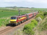 EWS 90020 is about to bring a Waverley bound service off the North Berwick branch at Drem Junction on 16 May 2005<br><br>[James Young 16/05/2005]