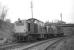 A pair of Claytons with D8610 leading D8616, which had earlier worked down to Granton, seen here returning past Trinity Junction complete with brakevan on the way back to Millerhill in March 1970. Grantonhad been operated as a single line since the start of 1970, when all signalboxes beyond Easter Road Junction were abolished, hence the locomotives apparently running 'wrong line'. <br>
<br><br>[Bill Jamieson 16/03/1970]