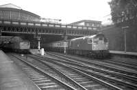 Class 27s waiting to take trains out of Glasgow Queen Street in March 1974. <br><br>[John McIntyre /03/1974]