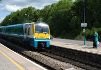 Arriva Trains 175101 southbound ex-Manchester Piccadilly arriving at Abergavenny on 27 May 2010, final destination Milford Haven.<br>
<br><br>[Peter Todd 27/05/2010]