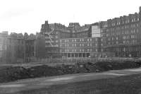 An unobstructed view of the rear of the Caledonian Hotel around 1972 following the removal of Princes Street station. [See image 1060]<br><br>[Bill Jamieson //1972]