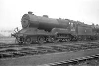 Robinson D11 4-4-0 no 62690 <I>The Lady of the Lake</I> stands in Haymarket shed yard in January 1958. <br><br>[Robin Barbour collection (Courtesy Bruce McCartney) 03/01/1958]