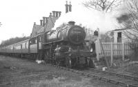 Ivatt 2-6-0 no 43121 standing at Alston on 26 March 1967 with the BLS/SLS <i>Scottish Rambler No 6</i>.<br><br>[K A Gray 26/03/1967]