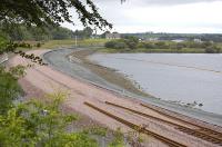 The western extremity of tracklaying on the Airdrie - Bathgate line on 25 July 2010. The south shore of Hillend reservoir, looking west, between Forrestfield and Caldercruix.<br>
<br><br>[Bill Roberton 25/07/2010]