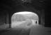 Looking west from under the impressive overall roof of the former Caledonian Railway station in Peebles, 12 years after the last passenger train ran in 1950.<br><br>[Frank Spaven Collection (Courtesy David Spaven) 03/02/1962]