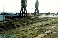 Burntisland Dock viewed from the station. View looks south towards Granton.<br><br>[Ewan Crawford //1988]