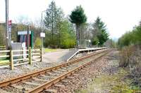 Scene at Tyndrum Lower Station on a pleasant April morning in 2005, looking south east towards Crianlarich.<br><br>[John Furnevel 12/04/2005]