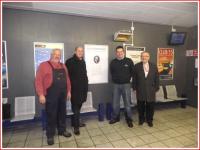 Photocall at Bishopbriggs on 30 November with (left to right) John Watson, Cllr Alan Moir, Jimmy Watson of 'Friends of Thomas Muir' and John Yellowlees of First ScotRail. See Evening Times news item.<br><br>[First ScotRail 30/11/2010]