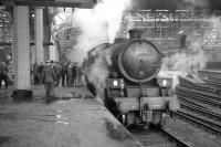 B1 no 61342 stands at Glasgow Central on 10 April 1966 with the BLS/SLS <I>Scottish Rambler no 5</I>. The train is about to head south on the Ayr line with the first scheduled stop at Ardrossan's Montgomerie Pier [see image 24347] <br><br>[K A Gray 10/04/1966]