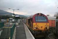 A class 67 with the Fort William sleeper from Euston at Crianlarich on 30 March 2007.<br><br>[Ian Dinmore 30/03/2007]