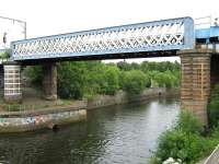 Bridge over the River Kelvin, with Partick station half a mile off to the left.<br><br>[Alistair MacKenzie 23/06/2010]