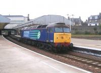 DRS 57 007 passing through Arbroath station with the Grangemouth-Aberdeen intermodal on 26 August 2010.<br><br>[Sandy Steele 26/08/2010]