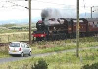 5690 <I>Leander</I> photographed passing Western Gailes south of Irvine on 6 September with the RTC <I>West Highlander</I> railtour.<br><br>[Ken Browne 06/09/2010]