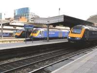 HST lineup at Paddington in August 2009.<br><br>[Ian Dinmore /08/2009]