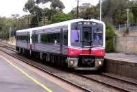 A 2-car dmu (called, I believe, 'Sprinters') northbound on the 5'3' gauge route through Kilmore East, Victoria, in May 2009. These units can operate singly or in multiple.<br><br>[Colin Miller 28/05/2009]