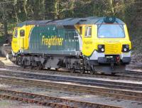 Freightliner class 70 no 70001 stands at Ipswich in May 2010. This locomotive had been sidelined due to the automatic fire extinguisher going off - note the white powder stains on the outside bodywork.<br><br>[Ian Dinmore /05/2010]