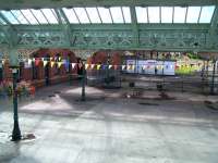 View over the concourse towards the abandoned bays at the south end of Tynemouth station in August 2010. [See image 19724 for a similar view nearly thirty years earlier]. While some general improvements are noticeable the station roof has remained the main concern here for some time. Happily, funding to carry out restoration of the roof and supporting ironwork has now been secured.  <br><br>[Colin Alexander 18/08/2010]