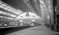 Nowadays a location more associated with major exhibitions, sporting events and party conferences. DMUs stand below the 210 feet single-span wrought iron arched roof of Manchester Central station in May 1969.<br><br>[K A Gray 03/05/1969]