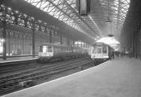 View east along the platforms at Manchester Exchange on 3 May 1969 as the LCGB (North West Branch) <I>Manchester Terminals Farewell Railtour</I> prepares to get underway.<br><br>[K A Gray 03/05/1969]