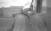 The first post-preservation passenger outing of Gresley K4 2-6-0 no 3442 <I>The Great Marquess</I> took place on 4 May 1963 when the locomotive hauled the RCTS (West Riding Branch) <I>'Dalesman'</I> railtour  out of Bradford Forster Square. The train is seen here on the day shortly after passing Embsay Junction on the Grassington branch.<br><br>[K A Gray 04/05/1963]