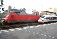 German railways class 101 electric and ICE units stand side by side at Essen Hbf in October 2010.<br><br>[Michael Gibb 12/10/2010]