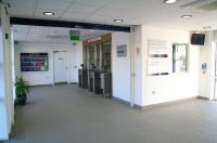 Booking hall and transit area at the new Bathgate station on 20 October, the doors to the platform are on the right and the waiting area behind the camera.<br><br>[John Furnevel 20/10/2010]