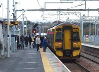 Arrival at the new Bathgate station, 6 November 2010. <br><br>[Brian Forbes 06/11/2010]