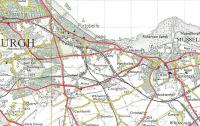 The network of lines on the east side of Edinburgh in the late 1950s. [See image 31419] (Crown Copyright 1957).<br>
<br><br>[David Panton //]