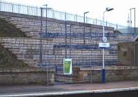 The newly constructed disabled access to the southbound platform at Cupar seen here on 21 November 2010.<br><br>[Brian Forbes 21/11/2010]