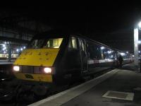 The 1950 hrs to York waits to set off from platform 2 at Glagow <br>
Central on 22 November 2010. DVT 82215 is the lead vehicle.<br><br>[John McIntyre 22/11/2010]