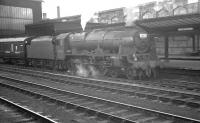 Royal Scot no 46132 <I>The King's Regiment Liverpool</I> stands at Carlisle in August 1962 with the 10.50am Glasgow Central - Liverpool Exchange.<br><br>[K A Gray 04/08/1962]