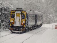 156510 departs Pollokshaws West in heavy snow on 6th December on a service to Barrhead<br><br>[Graham Morgan 06/12/2010]