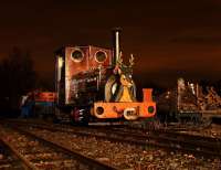 One of the West Lancashire Light Railway's tinsel-wrapped Santa Specials in action on the evening of Sunday 12 December 2010.<br>
<br>
<br><br>[John McIntyre 12/12/2010]