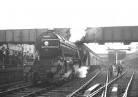 The BR Scottish Region <I>Last V2</I> excursion from Edinburgh, photographed at Aberdeen station on 5 November 1966. Locomotive is V2 2-6-2 no 60836 of 62B Dundee Tay Bridge shed.<br><br>[K A Gray 05/11/1966]