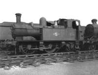 Collett 1400 class 1P 0-4-2T no 1445 stored on 81E Didcot Shed on 9 June 1963. The locomotive was eventually cut up at Birds, Risca, in April 1965.<br><br>[David Pesterfield 09/06/1963]