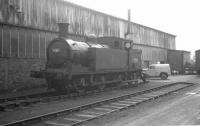 Reid N15 0-6-2T no 69211 standing alongside the 1954 shed at Bathgate (64F) on 18 November 1963. <br><br>[K A Gray 18/11/1963]
