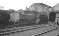BR Standard class 4 2-6-0 no 76073 in the shed yard at Dumfries in April 1963 [see image 3570]. <br><br>[K A Gray 15/04/1963]