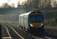 A First TransPennine service to Edinburgh speeds north along the WCML on the approach to Leyland on 3 February 2011. <br>
<br><br>[John McIntyre 03/02/2011]