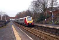 A Virgin Voyager heads west through Eccles on 19 February 2011.<br>
<br><br>[John McIntyre 19/02/2011]
