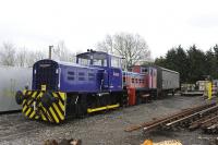 Swindon and Cricklade Railway's two Fowler shunters on PW work on 22 February 2011.<br>
<br><br>[Peter Todd 22/02/2011]