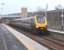 Heralded by an announcement including exotic locations like Tiverton <br>
Parkway and St Erth the daily Aberdeen to Penzance Cross Country service calls at Markinch on 29 January. It is less than 2 hours into its 13 hour 22 minute journey, Britain's longest scheduled service - in distance and surely also duration. On the wall on the right you can see traces of a large sign which said 'Markinch for Glenrothes' but after 'Glenrothes with Thornton' station opened in 1992 the 'for Glenrothes' was scratched out and the sign later removed. This is despite the fact that Markinch station is nearer both the periphery and the centre of Glenrothes. <br>
<br><br>[David Panton 29/01/2011]